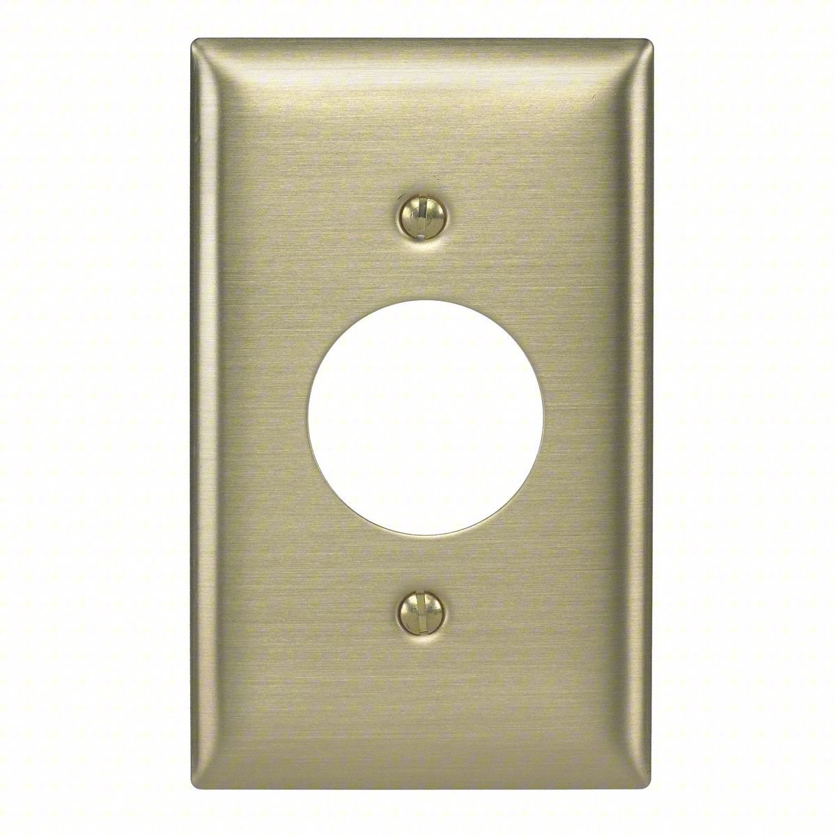 Sng Recept Wll Plt,Stnd;Brass,1Gng,Brsh