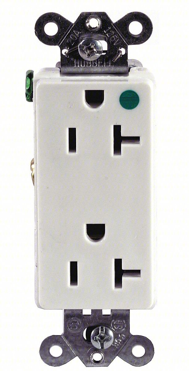 RECEPT,WHITE,20 A,2P3W,BACK; SIDE,1PK