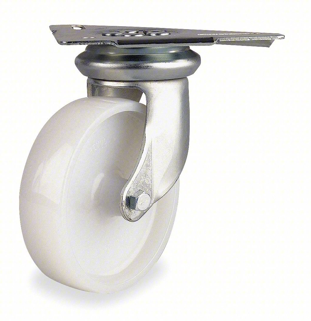 PLATE CASTER,SWIVEL,NYLON,5 1/2"H