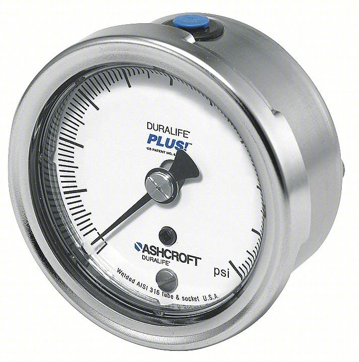 Pressure Gauge,0 to 3000 psi,2-1/2In