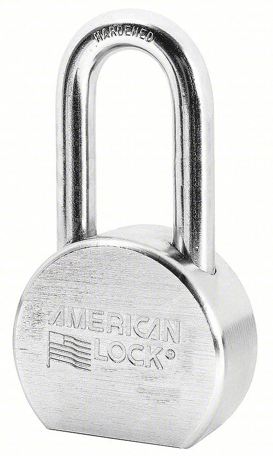 Keyed Padlock, 15/16 in,Round,Silver
