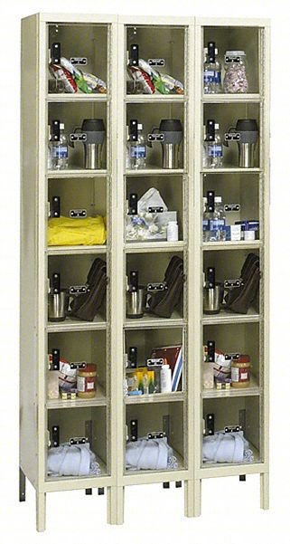 BOX LOCKER: 36 IN X 18 IN X 78 IN, 6 TIE