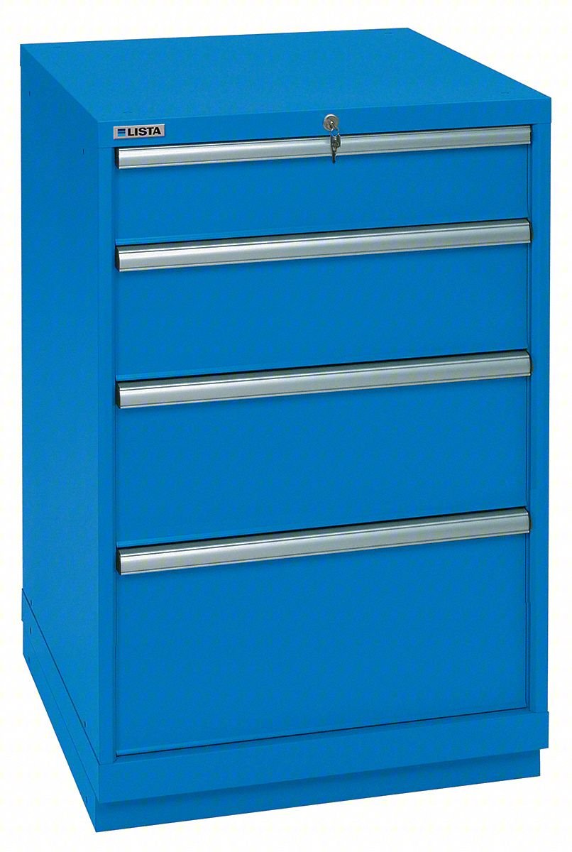 Mod Drwr Cab,41-1/2"H,4 Drwr,Bright Blue