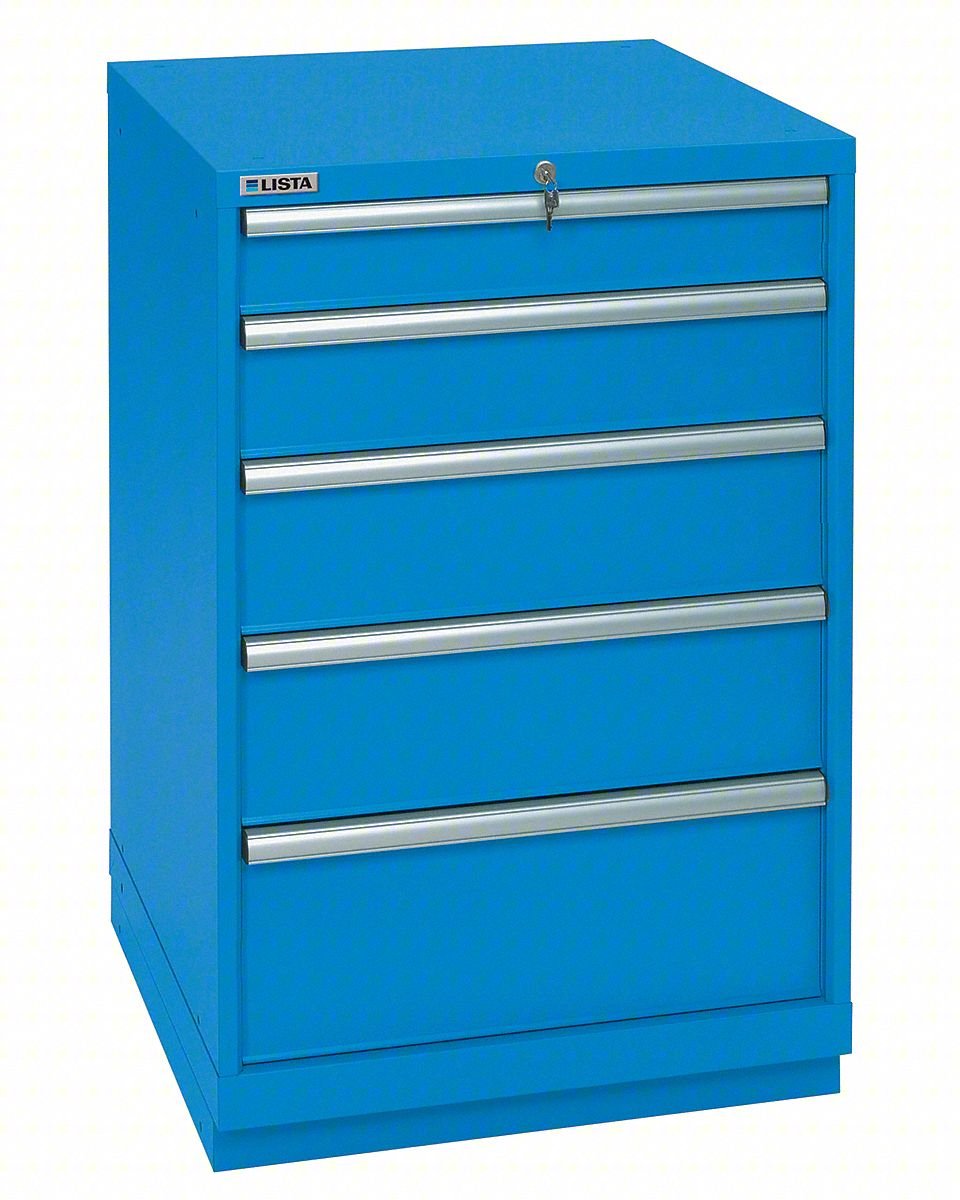 Mod Drwr Cab,41-1/2"H,5 Drwr,Bright Blue