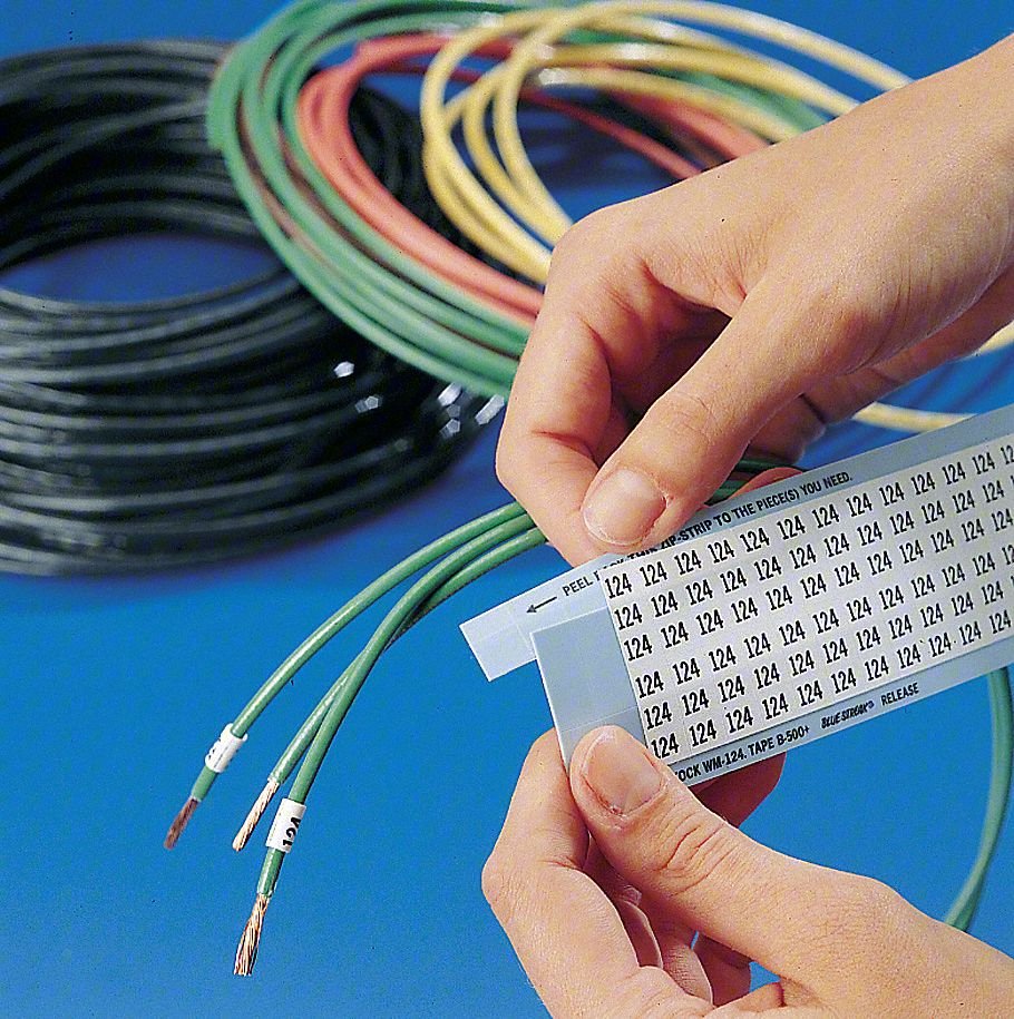 Wire Marker,Printd,Repos Self-Adhes,PK25