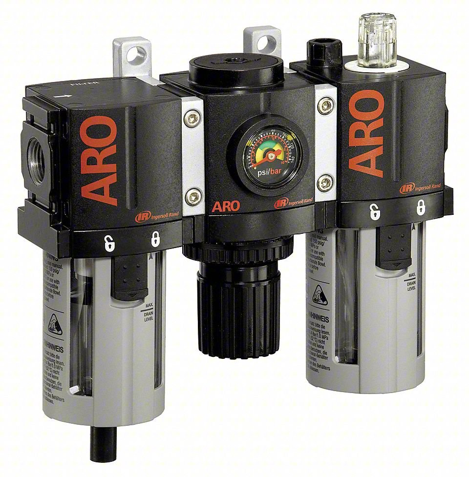 FRL,3 PCS,1/4" NPT,5 MICRON,61 CFM