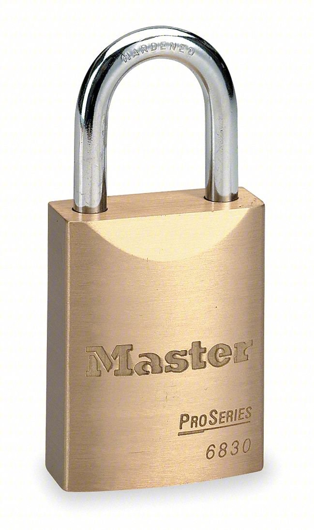 Keyed Padlock, 25/32 in,Rectangle,Gold