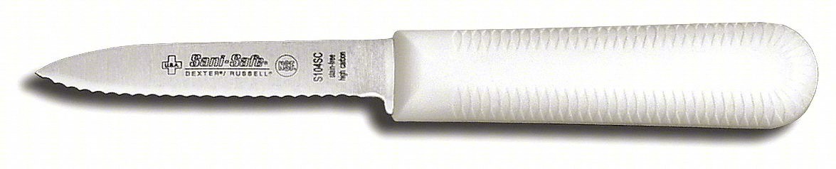Paring Knife,3 1/4 In,Scalloped,White