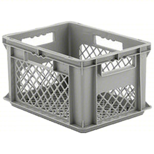 Straight Wall Container,Gray,Vented,HDPE