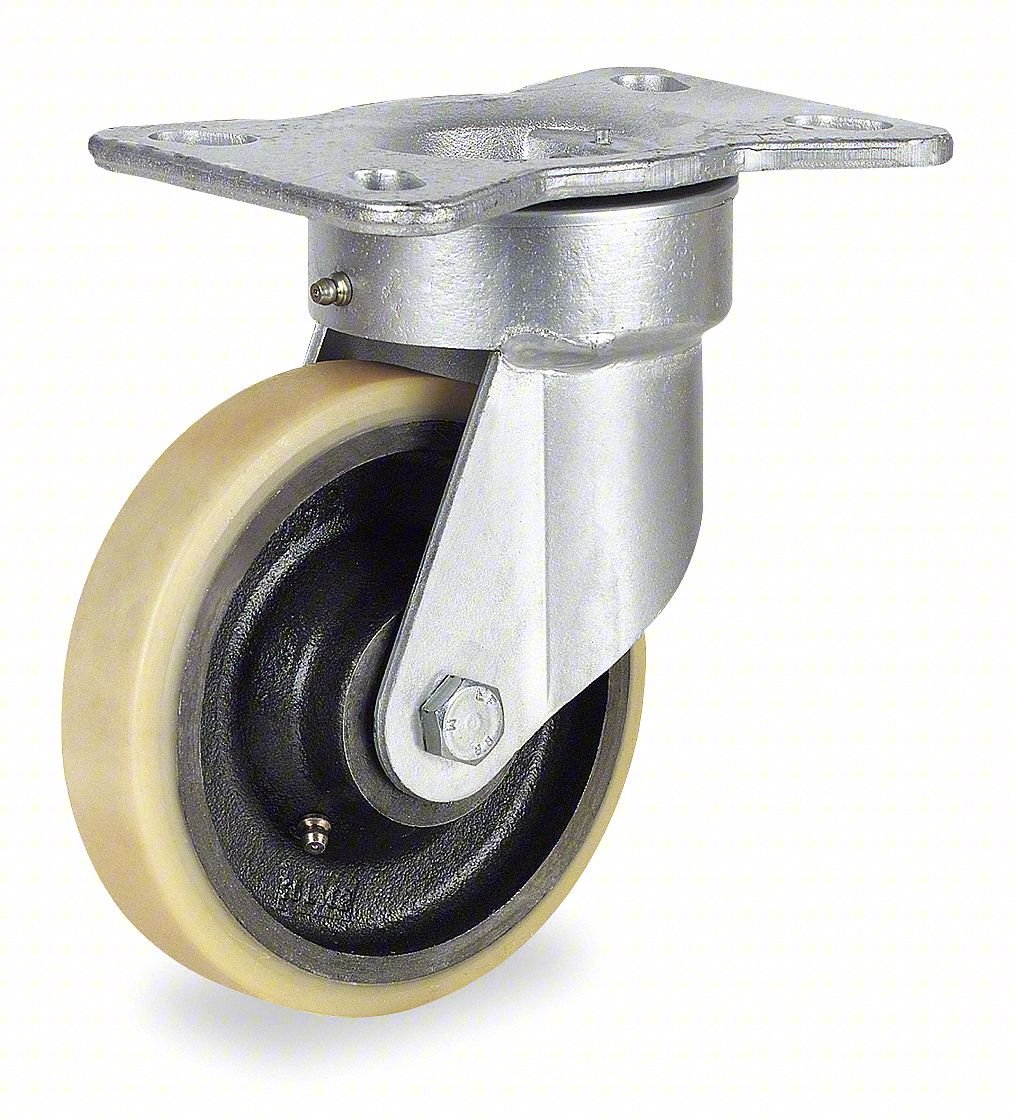 PLATE CASTER,SWIVEL,POLYURETHANE,8 1/8"H
