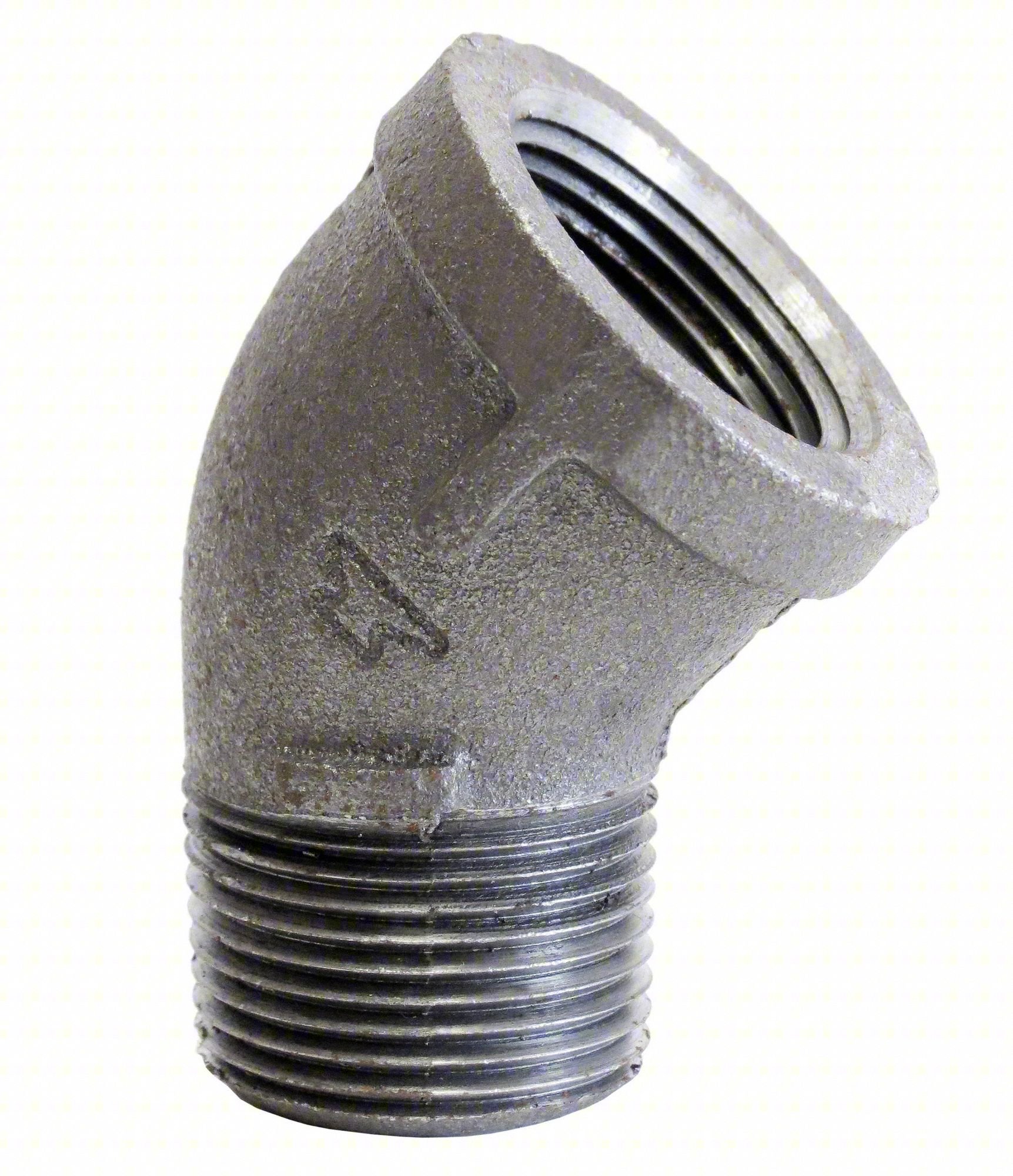 45 Street Elbow, Malleable Iron, 1/4 in
