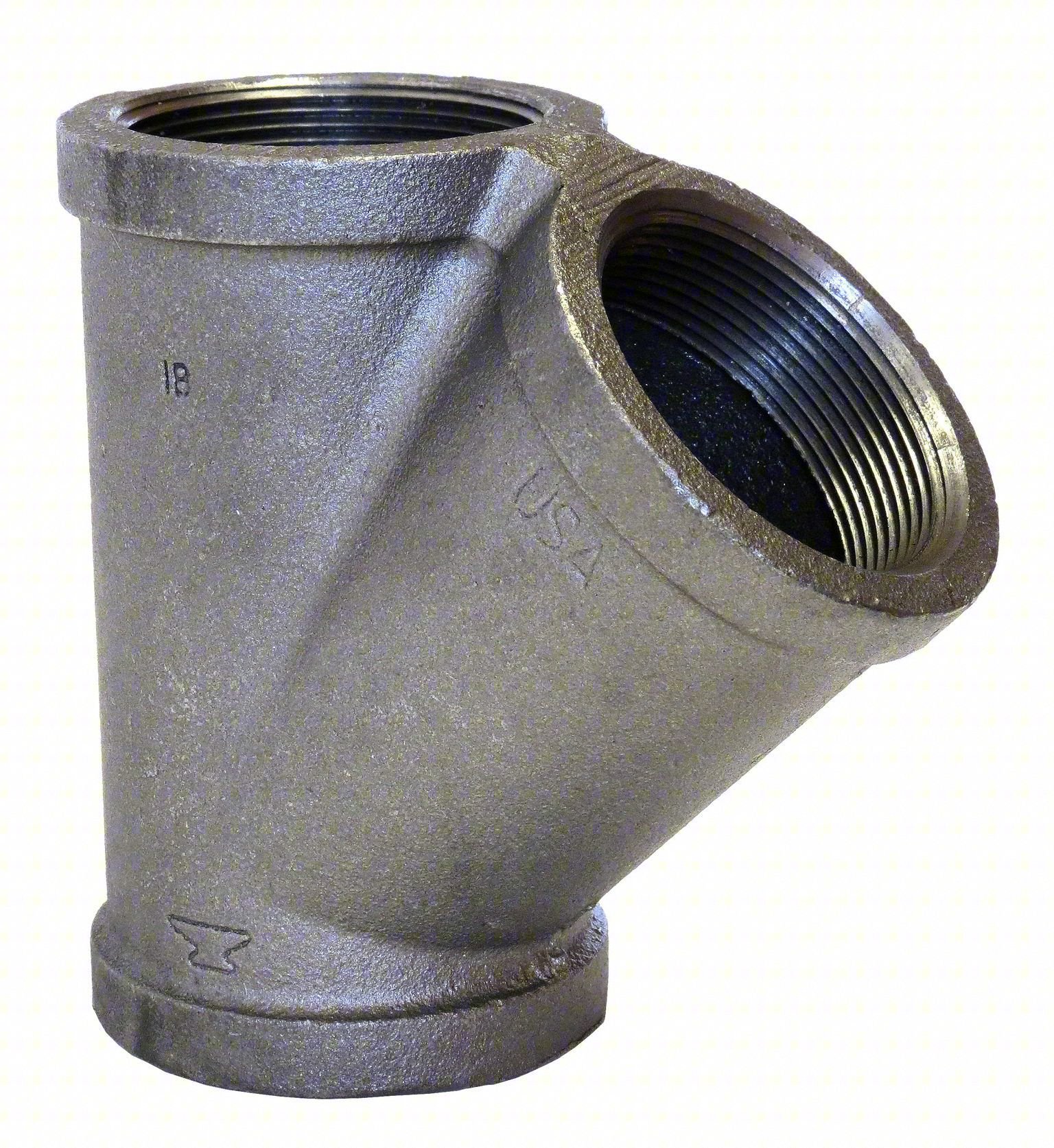 Wye, Malleable Iron, 2 1/2 in,Female NPT