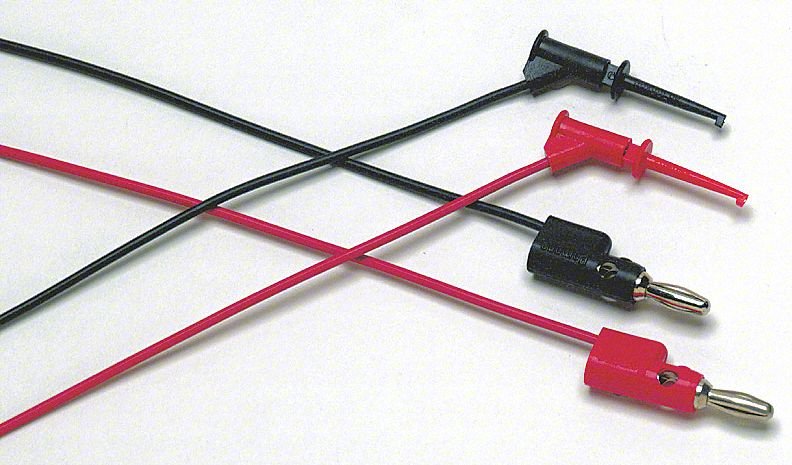 Micro Hook Test Leads,36 In. L,Black/Red
