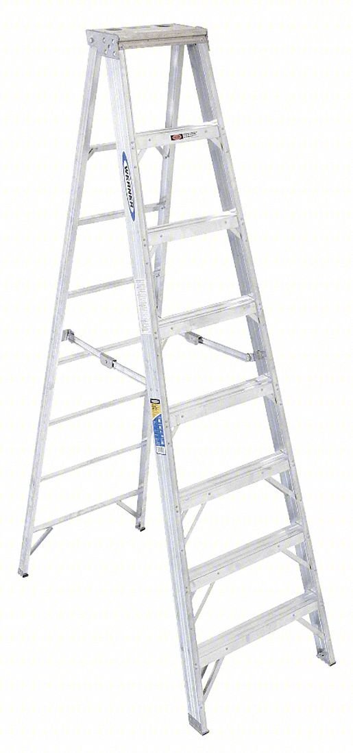 Stepladder,Aluminum,8 ft. H,375 lb. Cap.