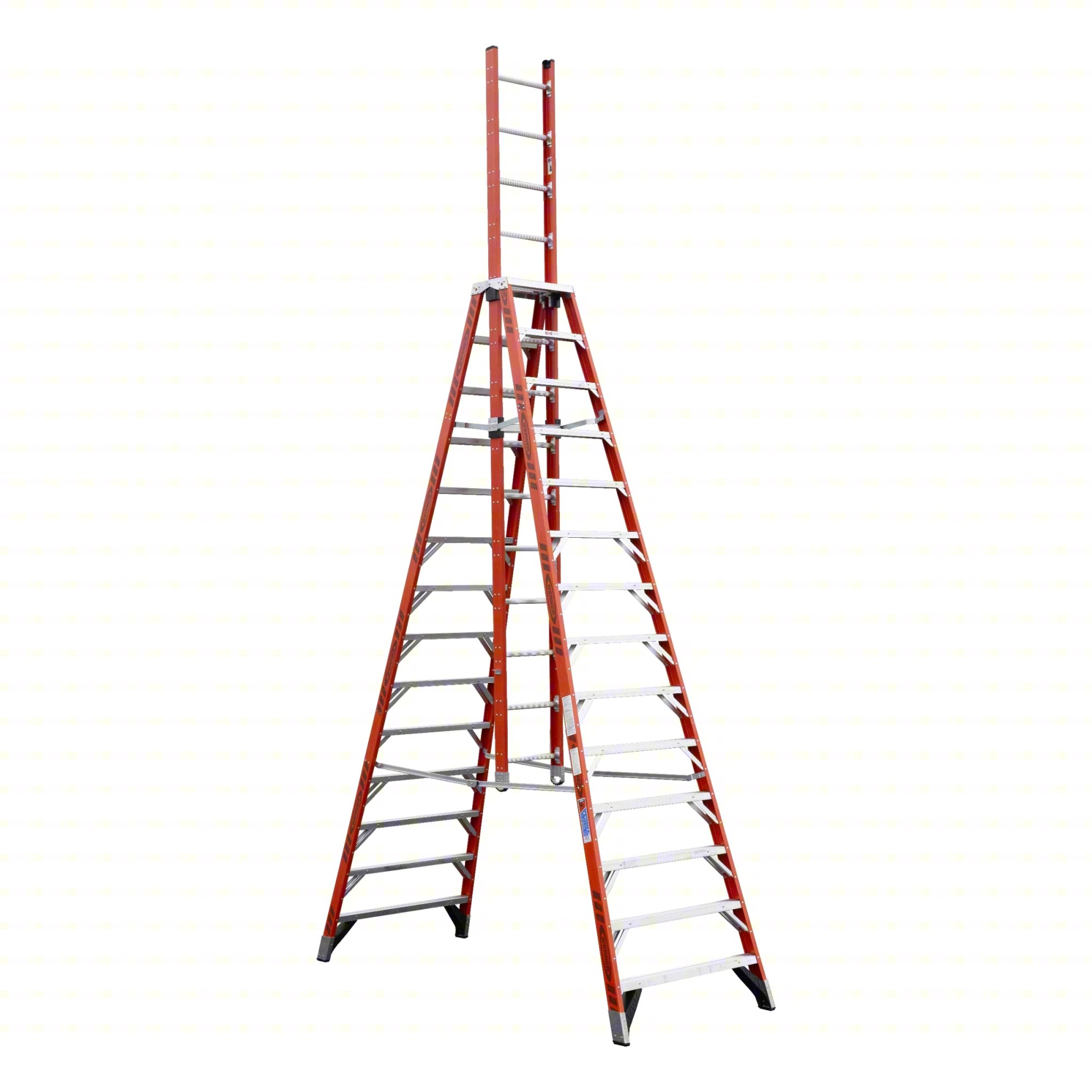 Trestle Extension Ladder,Fbrglss,14ft,IA