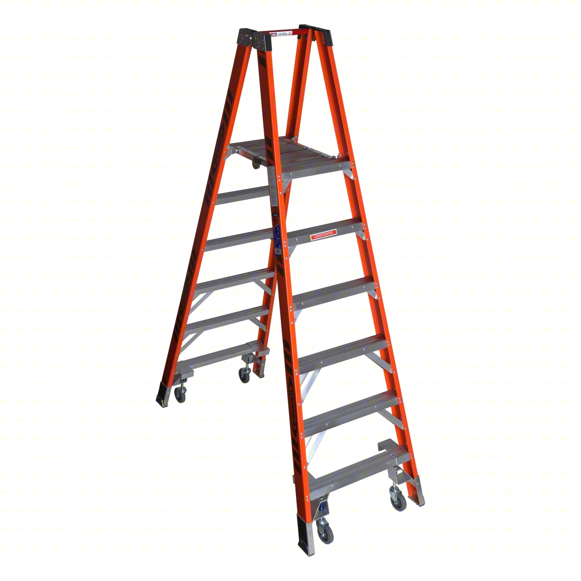 Twin Platform Stepladder,6 ft,FGL,300 lb