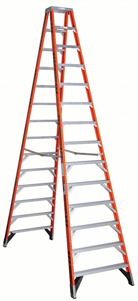 TWIN STEPLADDER: 14 FT LADDER SIZE, FIBE