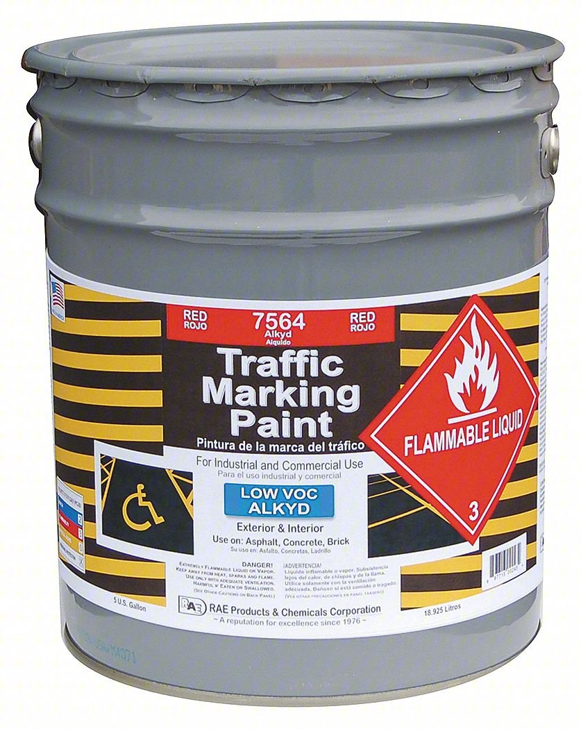 Traffic Zone Marking Paint,5 gal,Red