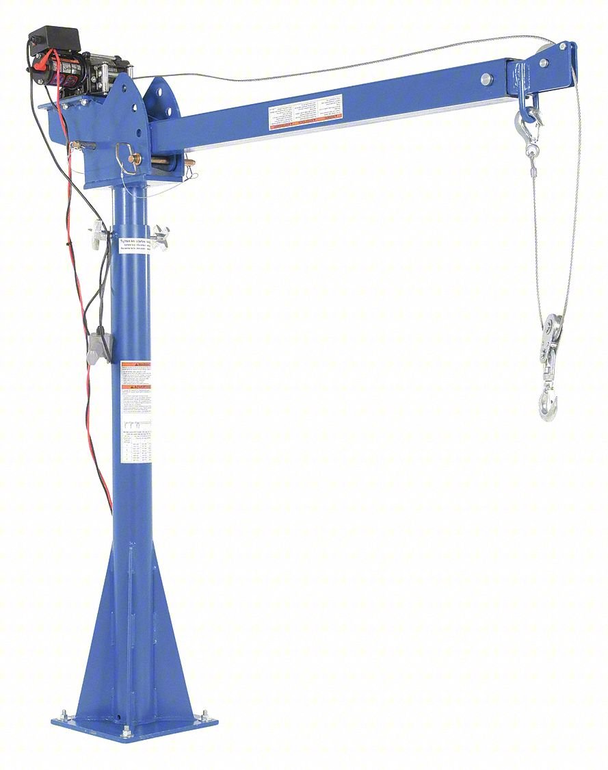 Davit Crane, 2000 lb,12VDC,Reach 52-87In