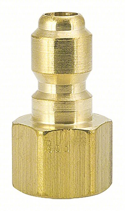 Brass Plug,Straight Thru 1/2" FPT