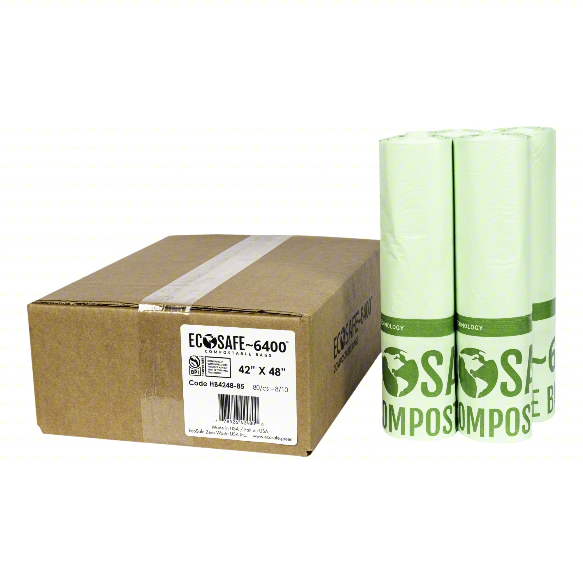 Trash Bag,55 gal.,Green,PK80