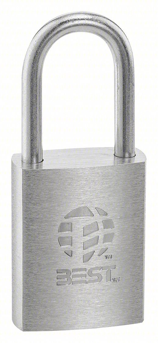 Padlock, 7/8 in,Rectangle,Silver