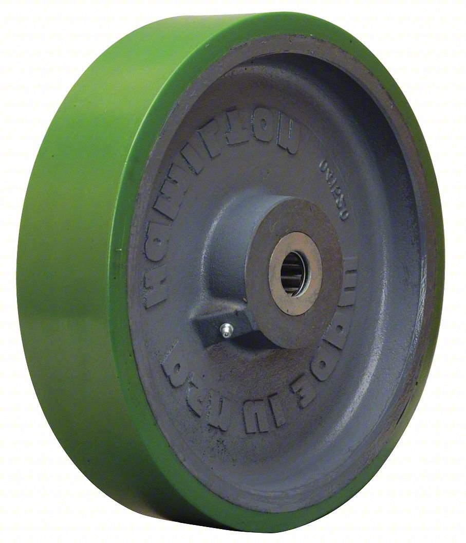 CASTER WHEEL,12"DIA,3,400 LB,GREEN