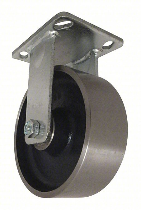 PLATE CASTER,RIGID,STEEL,6 1/2"H