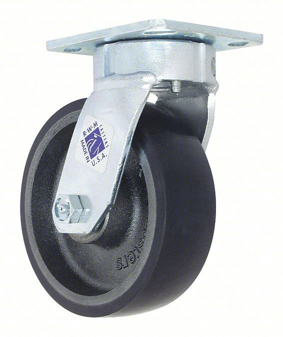 PLATE CASTER: SWIVEL, POLYURETHANE, 8 IN