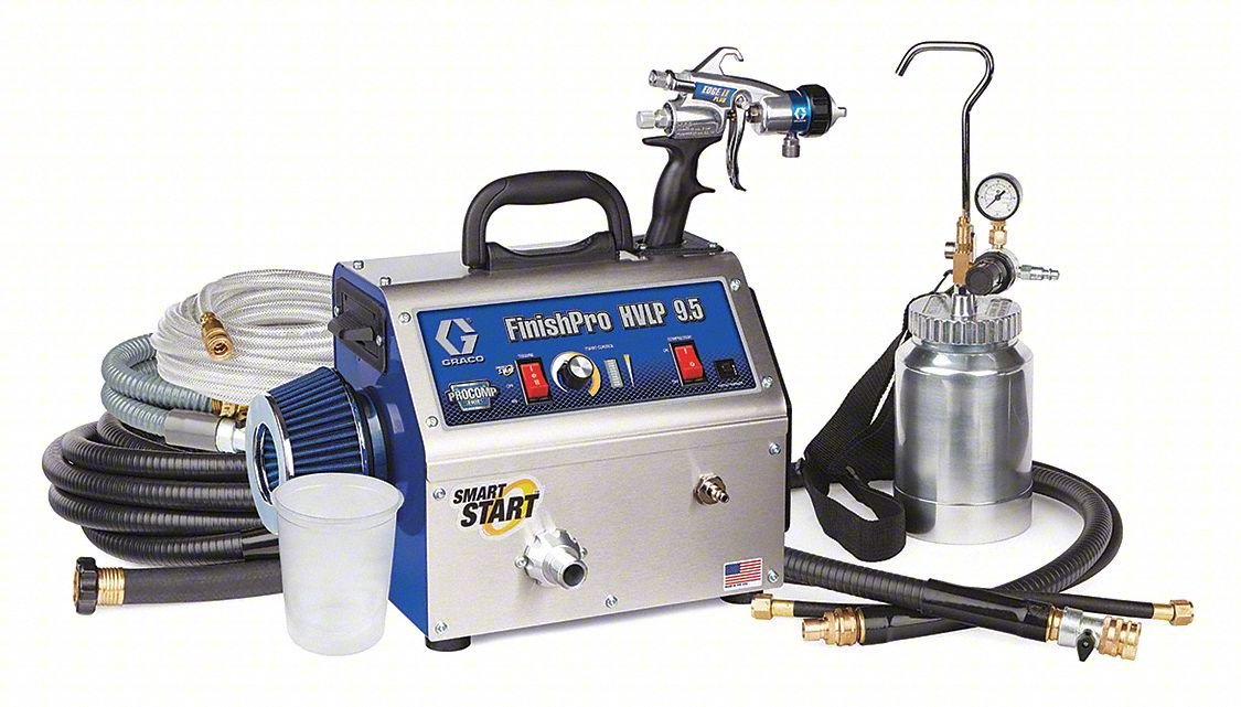 HVLP Paint Sprayer,4 Stages,1 qt. Tank
