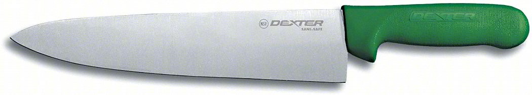 Chef Knife,10" L,SS Blade,Green