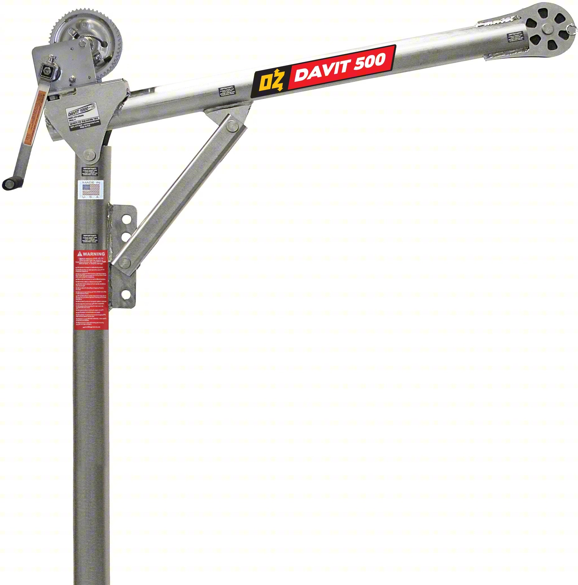 Davit Crane,500 lb.,27.5in to 42in Reach