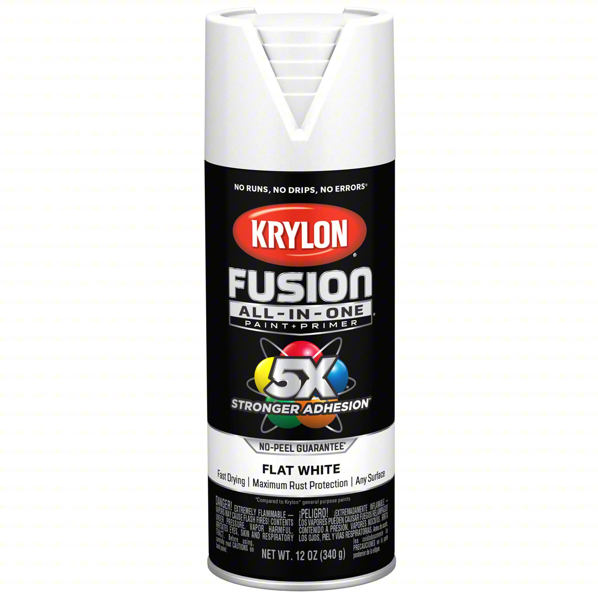Spray Paint,White,Flat,12 oz.