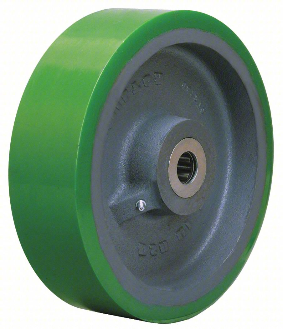 CASTER WHEEL,10"DIA,3,000 LB,GREEN