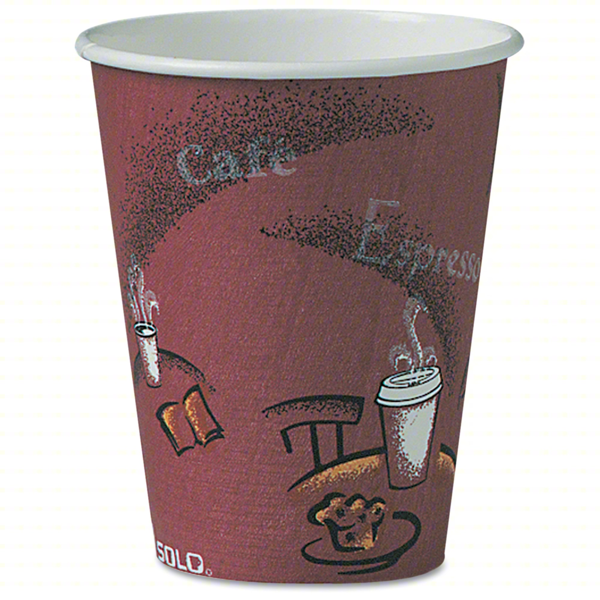 HOT CUPS,MAROON,PAPER,8 OZ.,PK500
