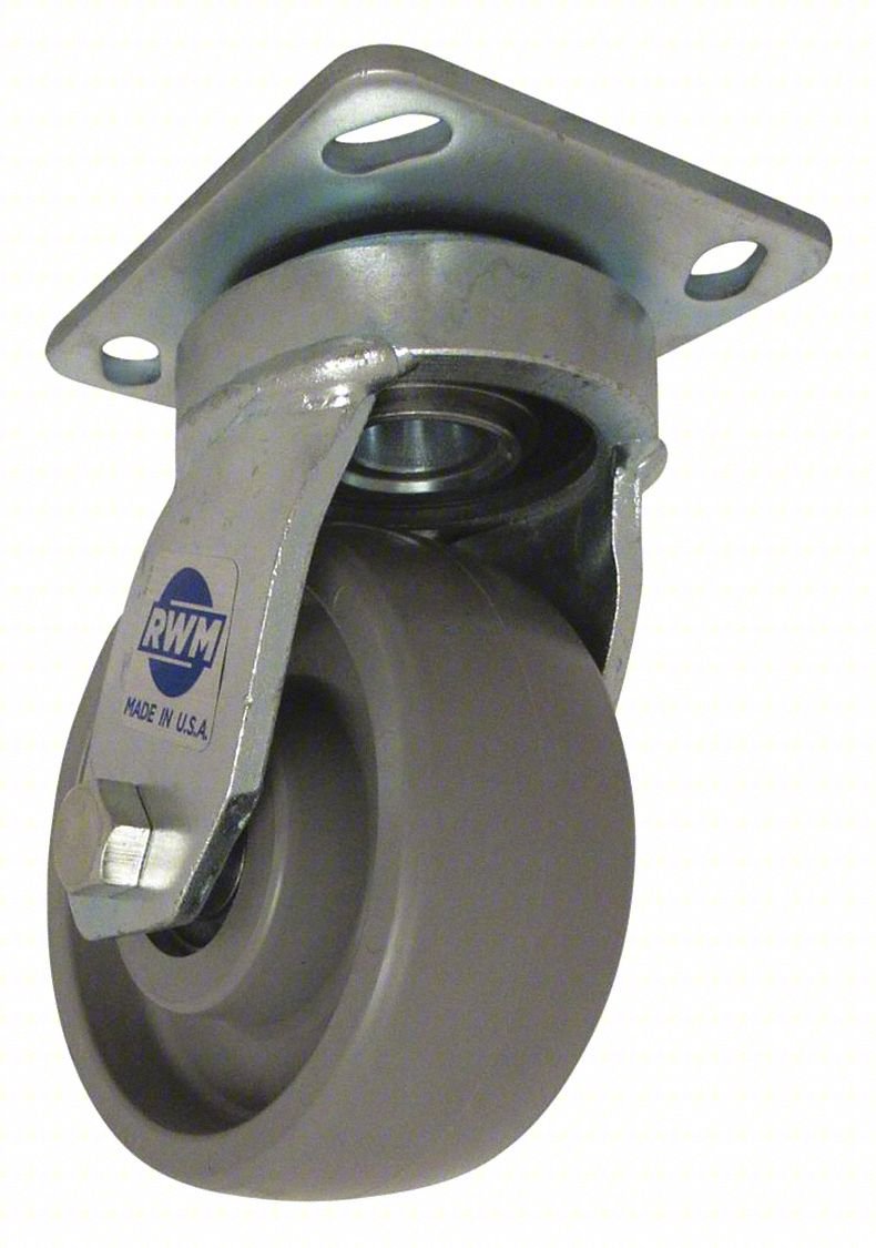 PLATE CASTER,SWIVEL,NYLON,7 1/2"H