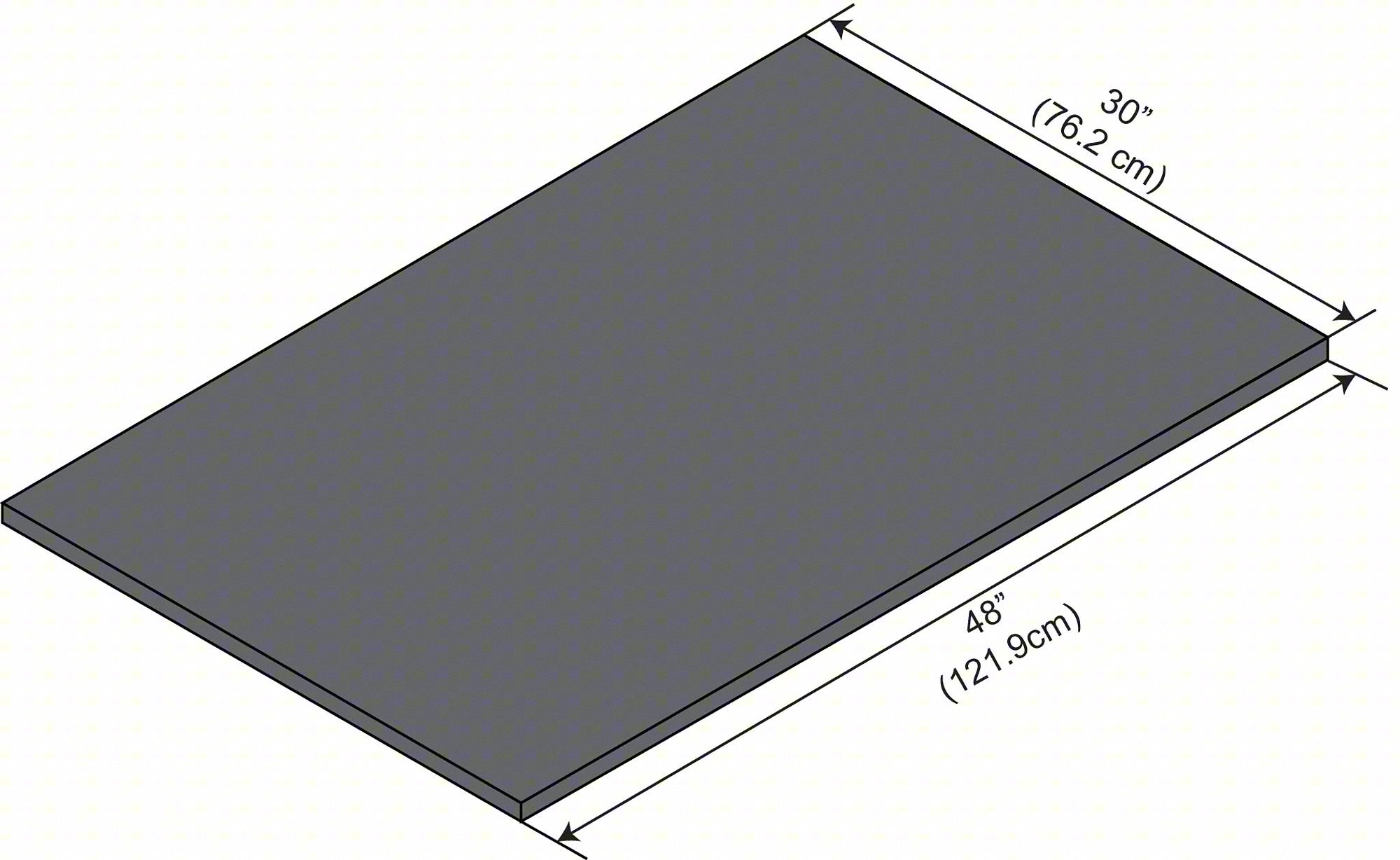 WORK SURFACES: 4 FT OVERALL LG, 30 IN OV