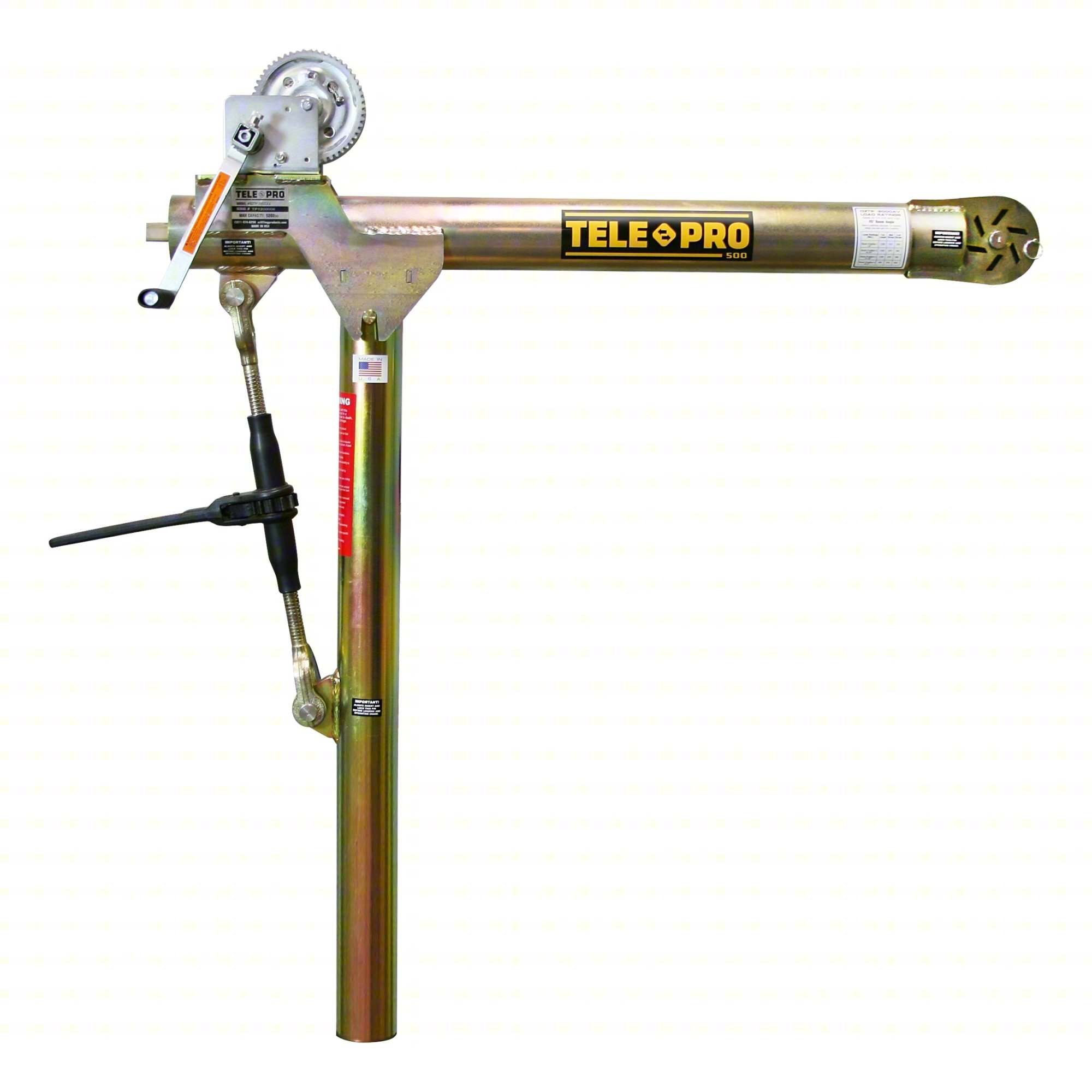Davit Crane,500 lb.,23in to 66in Reach