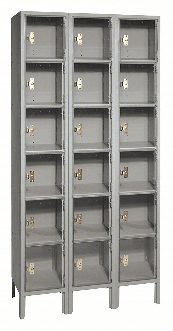 BOX LOCKER: 36 IN X 12 IN X 78 IN, 6 TIE