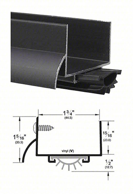 Door Shoe,Vinyl Insert,1-3/4" W,36" L