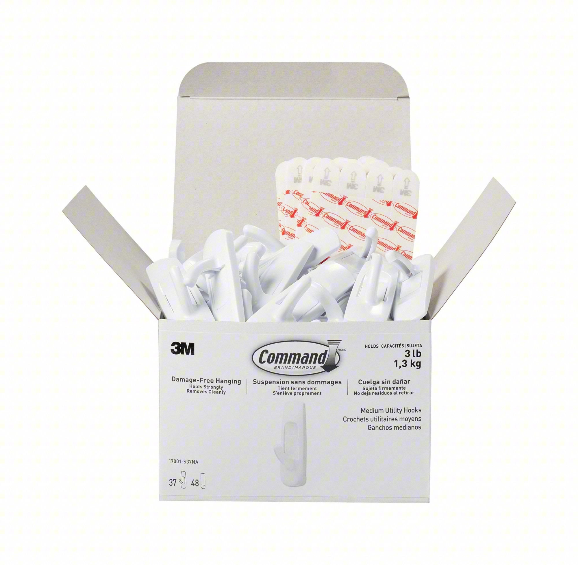 HOOK, WHITE, PLASTIC, 1 IN D, PK37