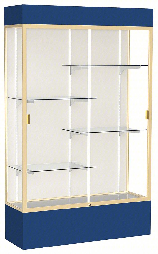DISPLAY CASE,80 IN H,NAVY BLUE