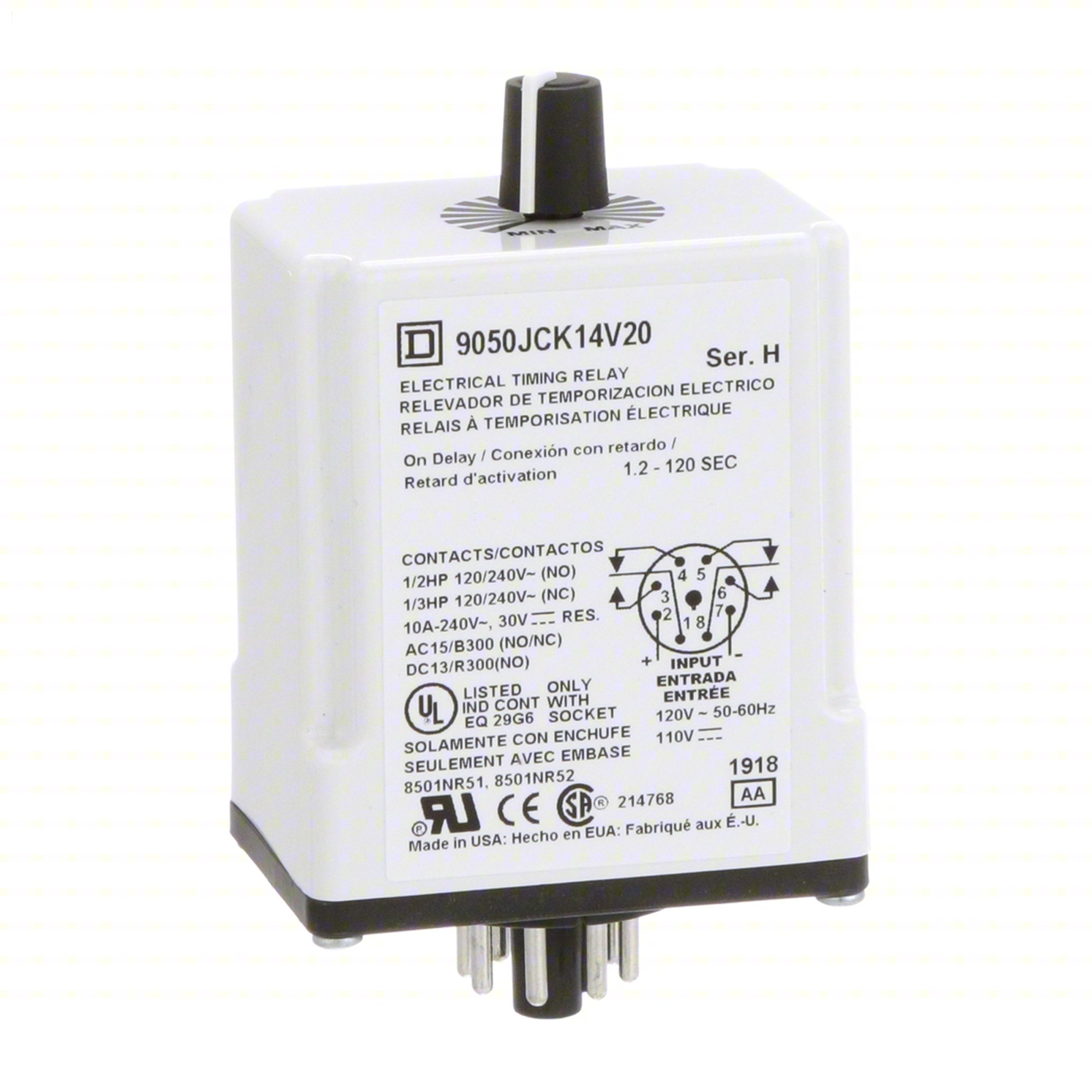 SINFUNTIMEDELAYRELAY, 110VAC, 8PINS