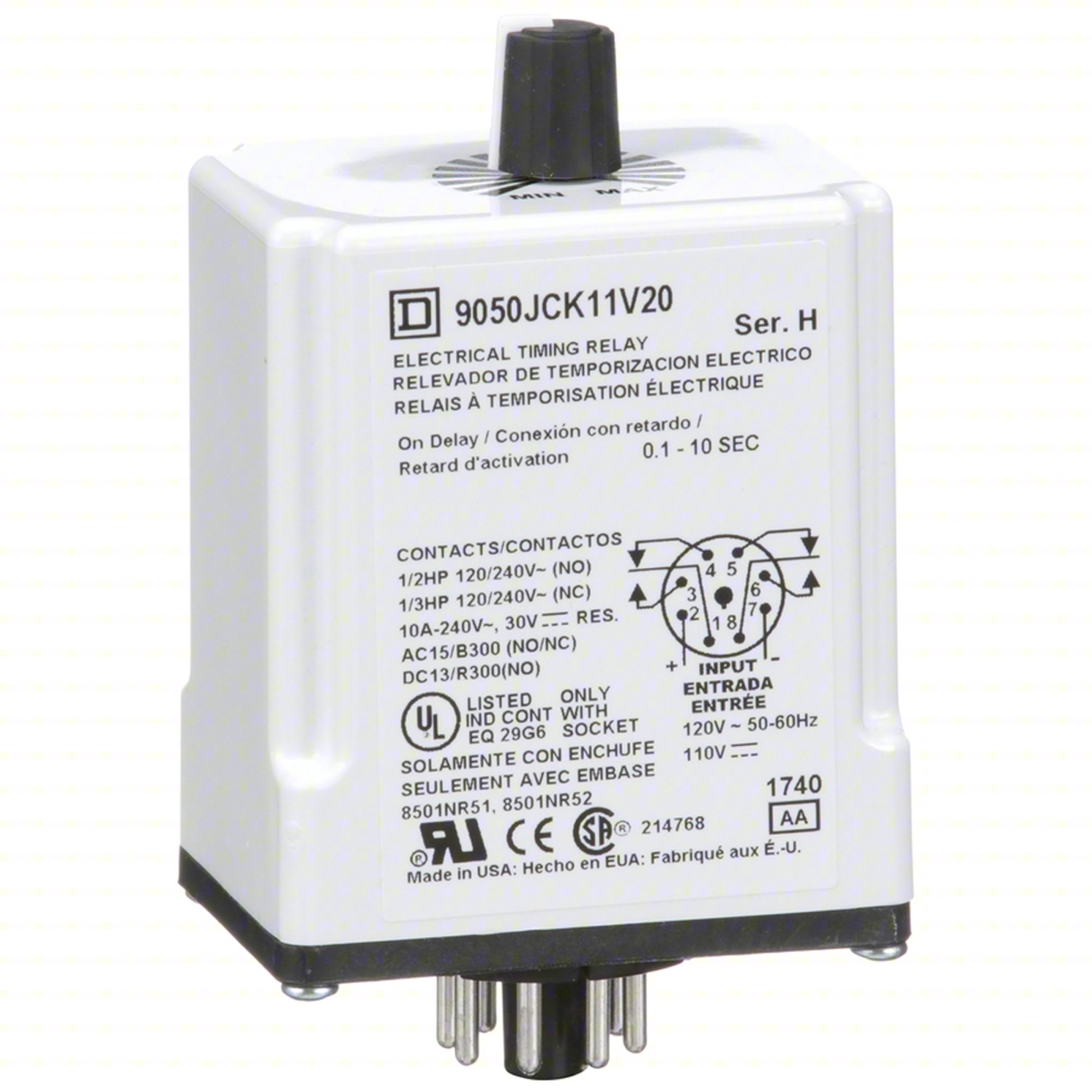 SINFUNTIMEDELAYRELAY, 110VAC, 8PINS