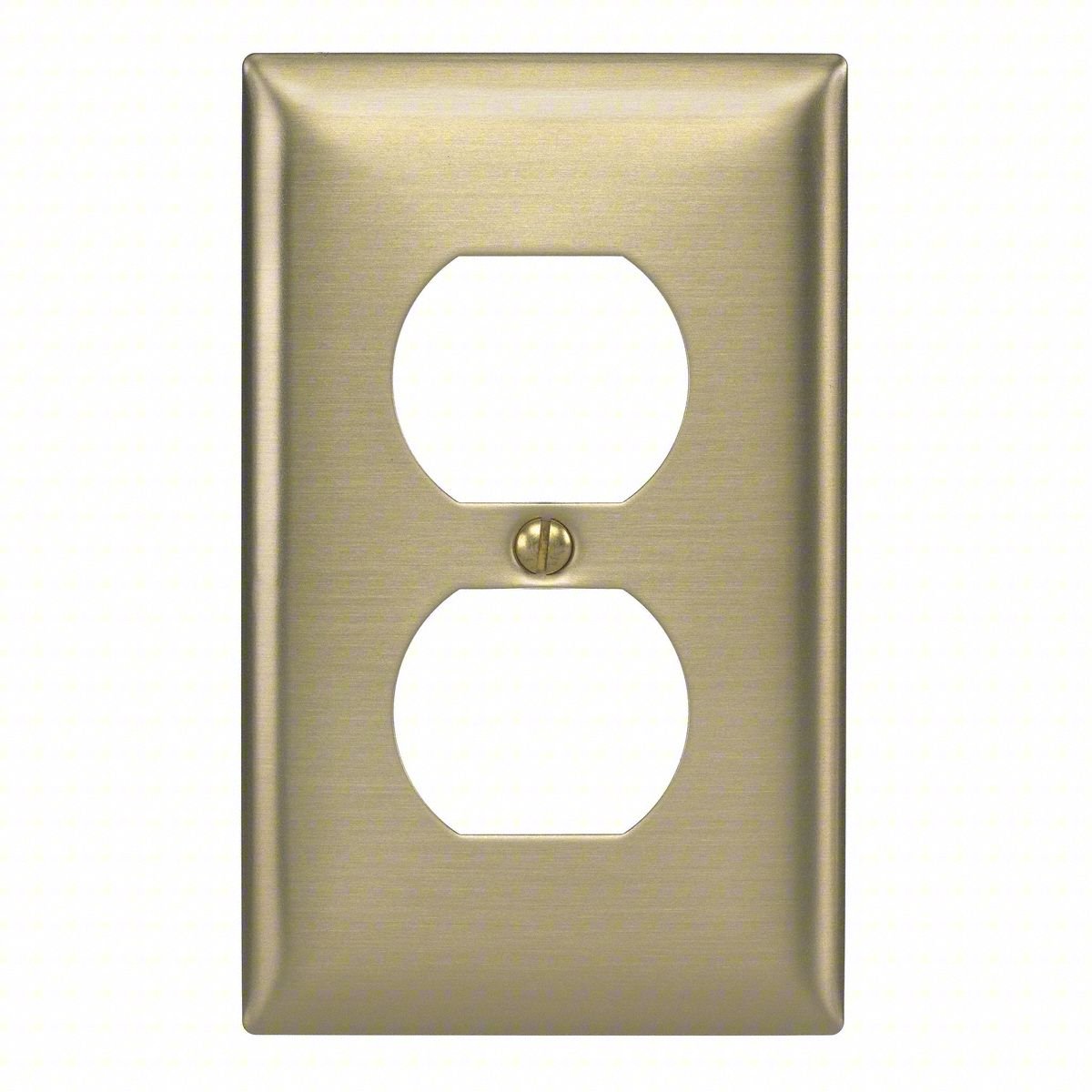 Dup Recept Wll Plt,Stnd;Brass,1Gng,Brsh