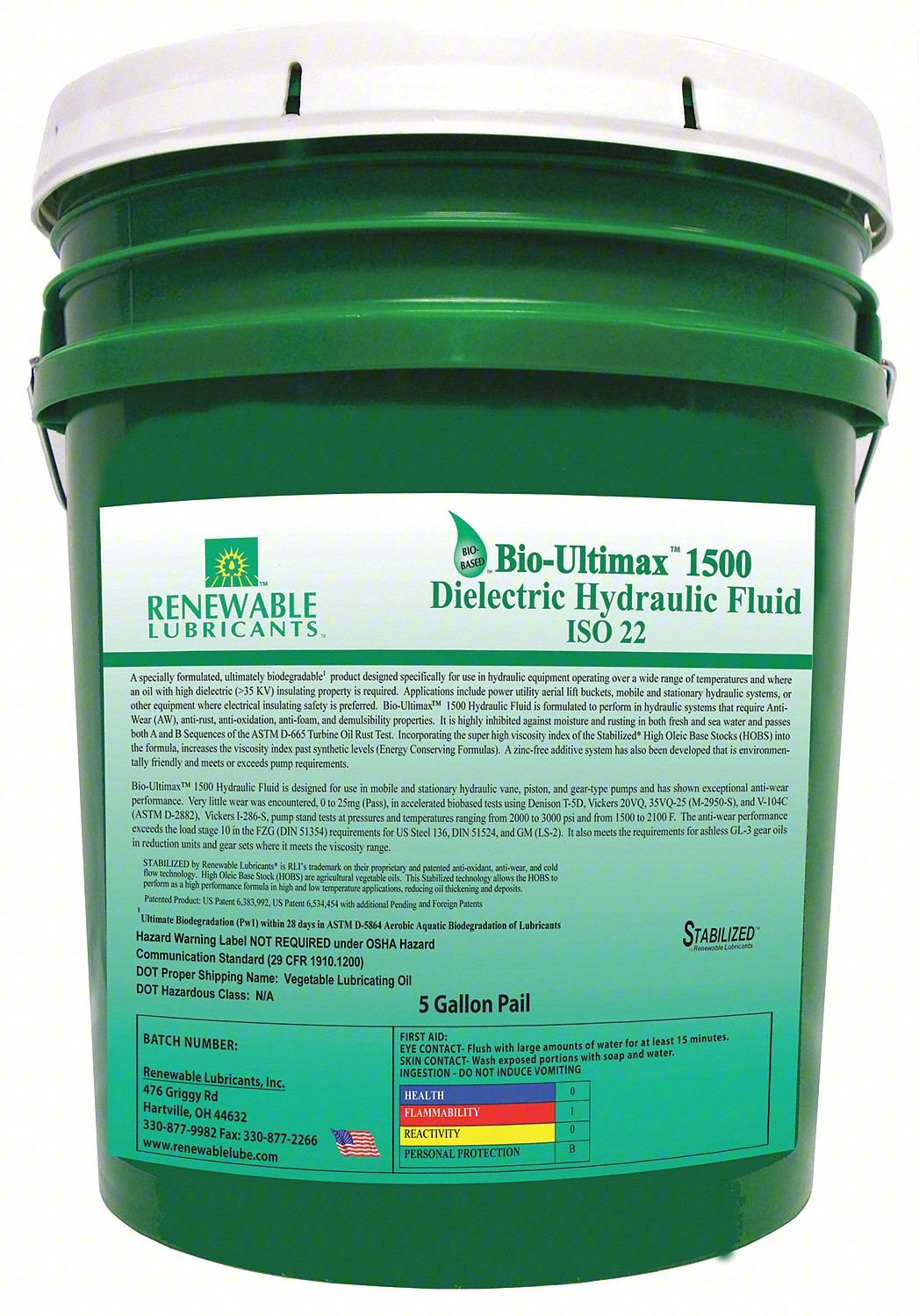 Dielectric Hydraulic Oil,ISO 22,5 Gal