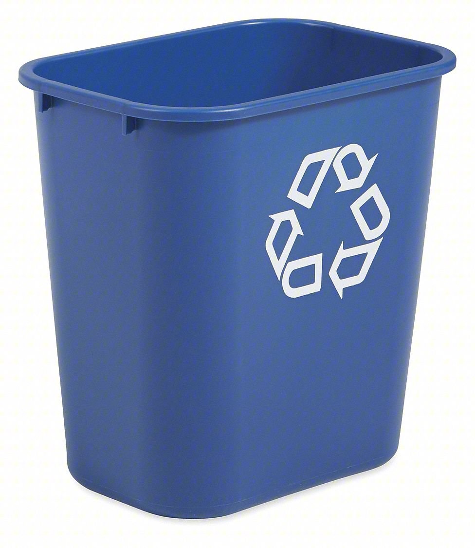 Desk Recycling Container,Blue,3-1/4 gal.