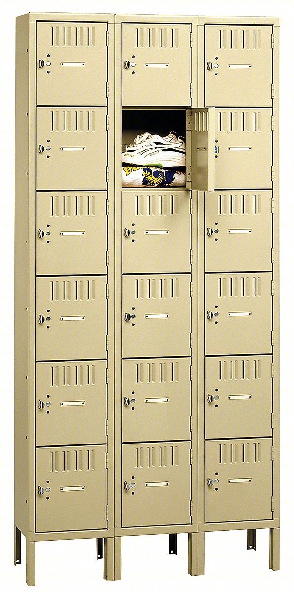 BOX LOCKER: 36 IN X 18 IN X 78 IN, 6 TIE