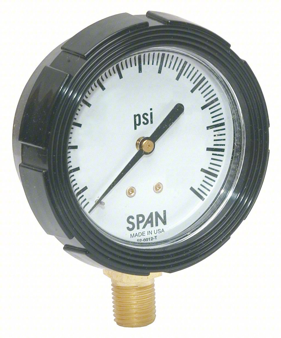 PRESSURE GAUGE WITH INTERNAL SEAL: 0 PSI