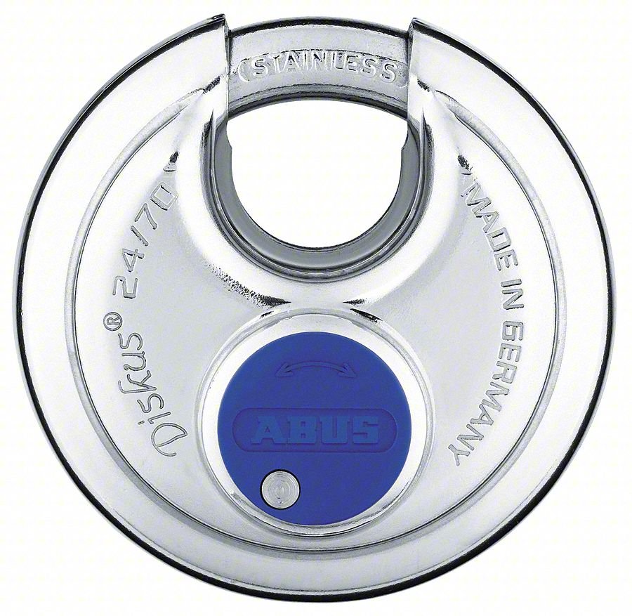 Keyed Padlock, 25/32 in,Round,Silver